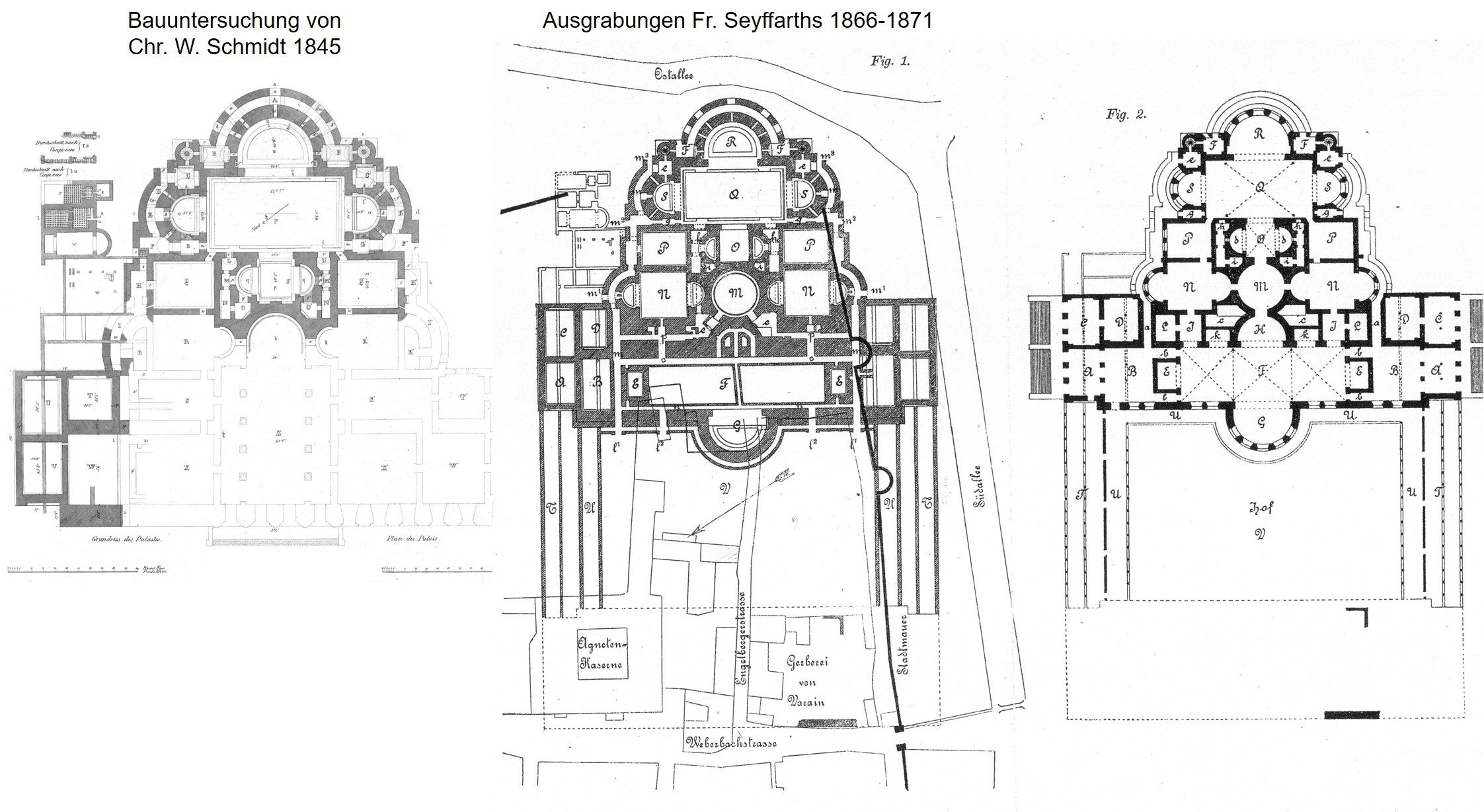 Ausgrabung durch Schmidts (1845) & Seyffarths (1866-1871)